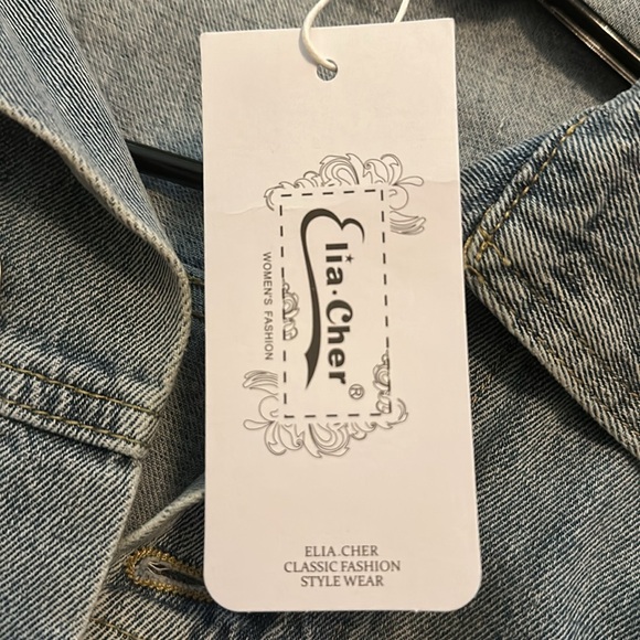 Justalwart Women's Oversized Vintage Denim Jacket Long Sleeve Boyfriend Coat- XL - Picture 2 of 3